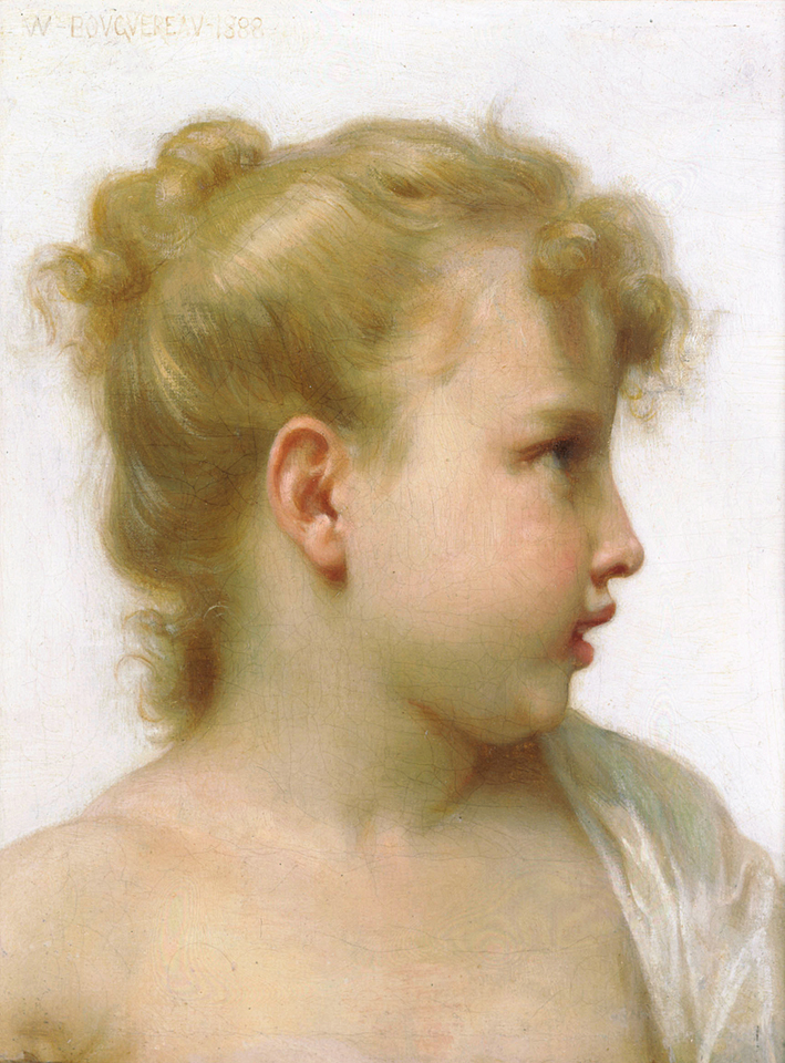  阿道夫·布格罗 Adolphe Bouguereau —— Study - Head Of A Little Girl (1888)